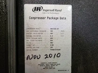 Used 2010 INGERSOLL-RAND IRN150H-OF Rotary Screw & Sliding Vane Air Compressors British Columbia CA | Lenmark #913461