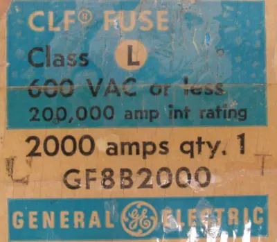 NEW GENERAL ELECTRIC GF8B2000 FUSE 2000A