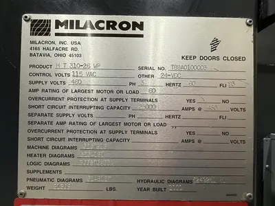 USED 2000 FERROMATIK MILACRON MT310-26WP