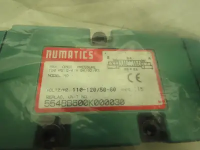Numatics 554BB600K000030 Pneumatic Double Solenoid Valve 120V 150 PSI 5/3