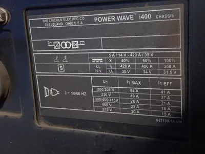 USED LINCOLN ELECTRIC POWERWAVE I400