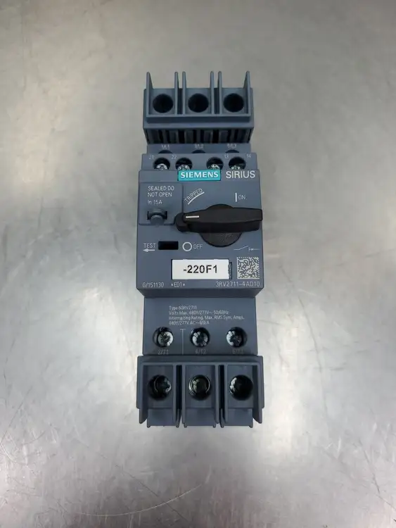 Used Siemens 3RV2711-4AD10 SIRIUS Circuit Breaker Motor Starter Circuit Breakers South Carolina US | Palmetto Automation #1153012
