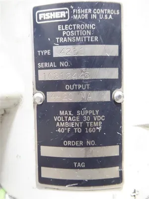 Fisher Controls Type 4211 Electronic Position Transmitter 4211X1-BA1 Used