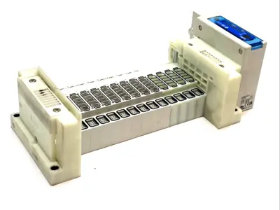 USED SMC 14‑STATION MANIFOLD BASE PLUG‑IN CONNECTOR