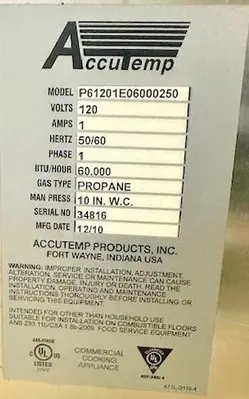 USED ACCUTEMP P61201E060