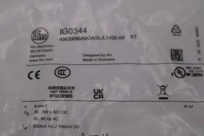 LOT OF 4 - NEW IFM Efector IG0344 IGK2008BABOA/SL/LS100-AK Sensor STK H1300A