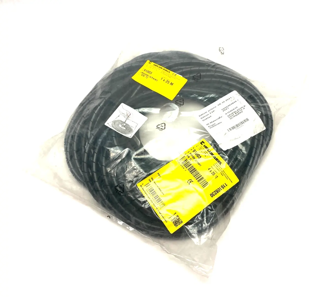 NEW HELUKABEL PROTECTIVE SPIRAL CABLE WRAPPING KW 12 BLACK