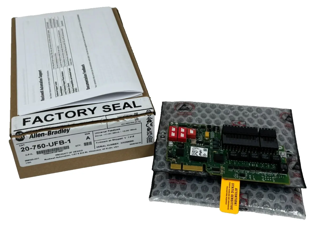 ALLEN BRADLEY 20-750-UFB-1 UNIVERSAL FEEDBACK CARD SER. A UNUSED SURPLUS
