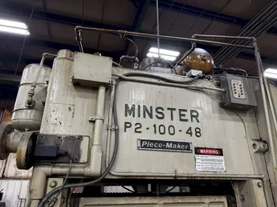 100 TON MINSTER P2-100-48 PIECE MAKER STRAIGHT SIDE SSDC HIGH SPEED PRESS 4" STROKE: YOBRO #23917