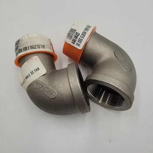 New | in-Stock 304 STAINLESS STREET ELBOW T304 STAINLESS STEEL STREET 90 DEG 1-1/2" NPT ELBOW FEMALE X MALE 150# *NEW* Valves/Fittings | ND Industrial Surplus #1219512