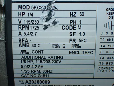 USED MARATHON MOTORS 5KC32G125J
