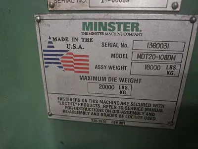 USED MINSTER MDT20-108