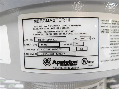 Appleton MLAJ702J55NMTFTZ2UP 70W Metal Halide Light Fixture MH-07A Used