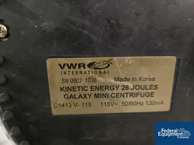 Used VWR (2) VWR Model C1413 Kinetic Energy 26 Joules Galaxy Mini Centrifuge Lab Centrifuges Ohio US | Federal Equipment Company #1080178