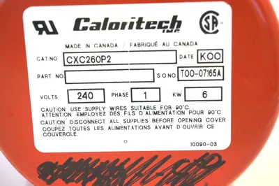 NEW CALORITECH CXC260P2 IMMETSION HEATER SINGLE PHASE 240V