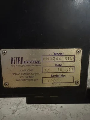 Used 2011 RETRO SYSTEMS HHD78ETR150 Plasma Cutters Georgia US | The Equipment Hub #1341549