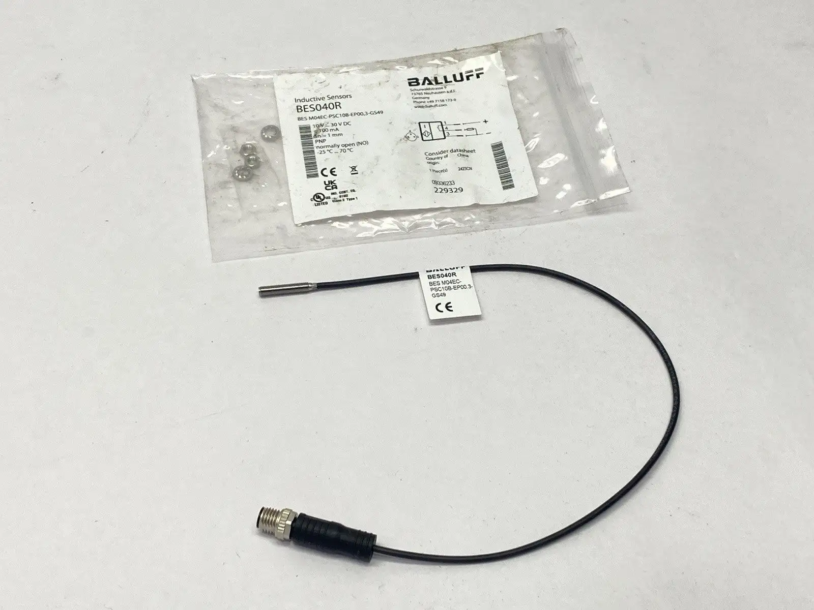 BES040R, BES M04EC-PSC10B-EP00,3-GS49 | Balluff BES040R Inductive Proximity Sensor 10-30VDC BES M04EC-PSC10B-EP00,3-GS49 - New Other