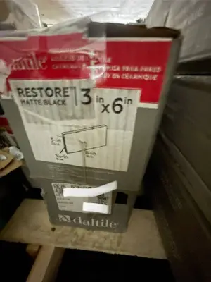 Daltile Restore Matte Black 3x6 Ceramic Wall Tile - 2 Boxes (Backsplash/Wall Use)