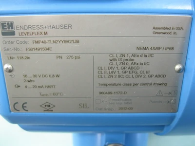 NEW Endress Hauser FMP40-TLN2YY9B21JB