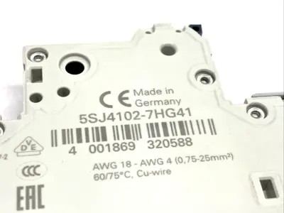 5SJ4102-7HG41 | Siemens  Miniature Circuit Breaker 240V 14kA, 1-Pole, C-Trip, 2A - New Other