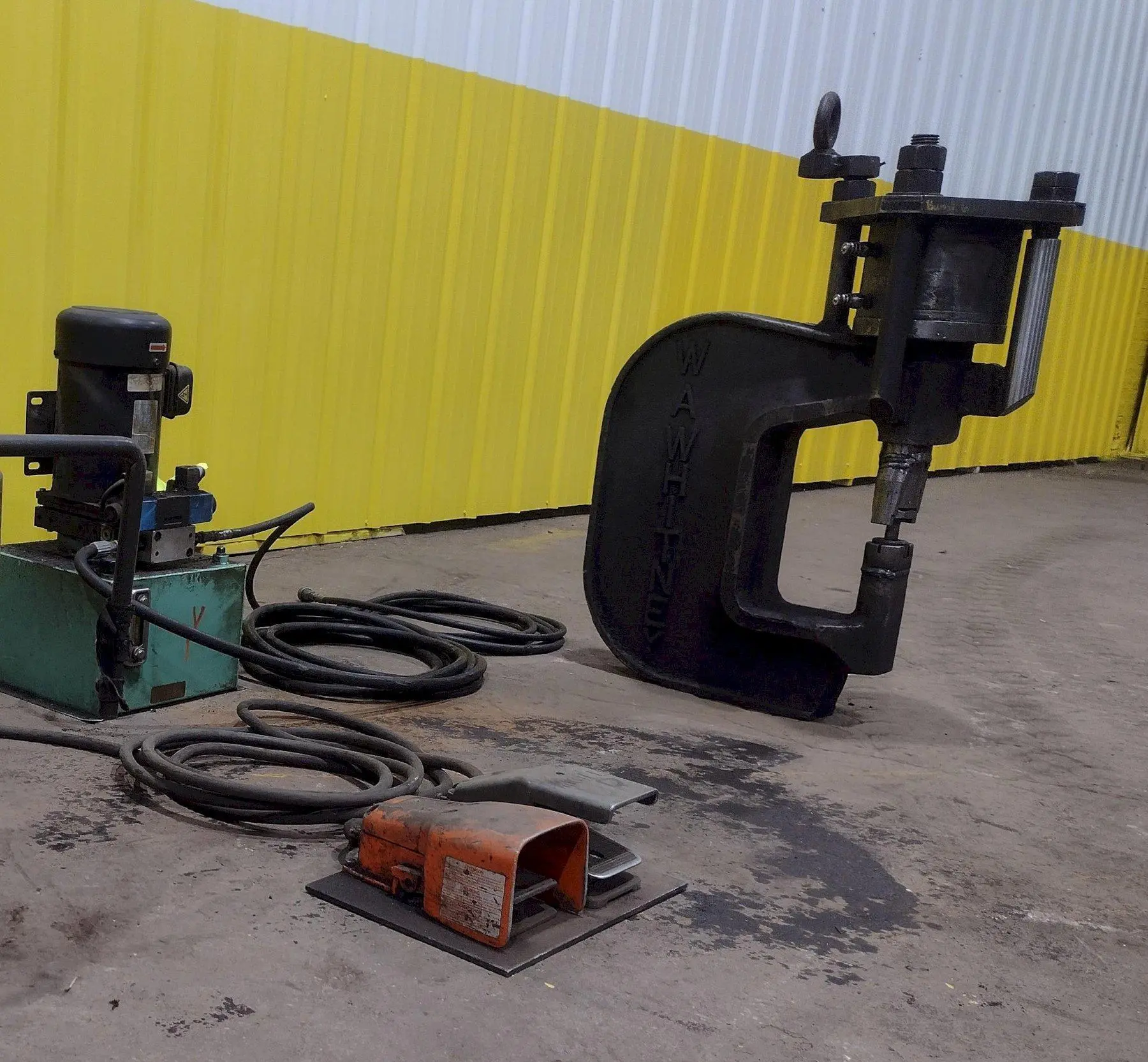 70 TON WA WHITNEY MODEL #771 WEB HYDRAULIC C-FRAME PUNCH W/ POWER UNIT: YOBRO #23902