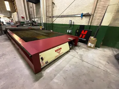 VICON MONARCH 8’X 24’ HEAVY DUTY PRECISION CNC PLASMA CUTTING SYSTEM
WITH VICON VISOFT FABRICATOR CUTTING SOFTWARE HYPERTHERM HPR130XD PLASMA POWER SUPPLY