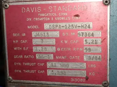 USED 1984 DAVISSTANDARD DSPA125VH24