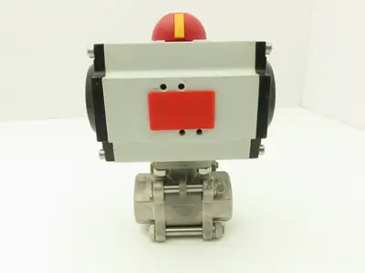 Dynaquip 1AWR5 Pneumatic Actuator with 1"NPT Stainless Ball Valve 80psi
