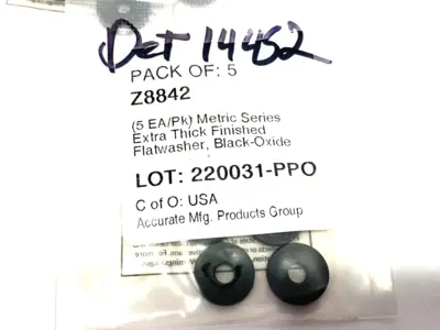 NEW ACCURATE MFG. EXTRA THICK FINISHED FLAT WASHER LOT OF 8PKGS, 40 WASHERS