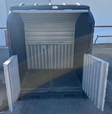 Roll Top Hardcover Spill Pallet PIG PAK901-BWG-AWO 75 Gal Plastic Storage Drums