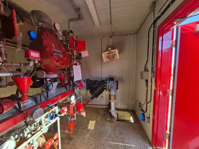Containerized Foam Fire Suppression System w/ Deluge Valve, Potter Controls & Piping Manifold