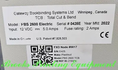 USED 2022 GATEWAY BOOK BINDING SYSTEMS PBS 2600 ELECTRIC