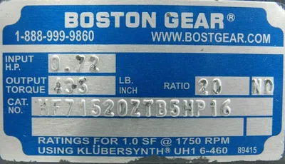NEW BOSTON GEAR HF71520ZTB5HP16 SPEED REDUCER 20:1
