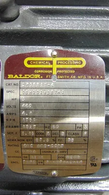 Baldor CP3661T-4 3 HP Chemical Processing Electric Motor 1750 RPM 460V New NIB