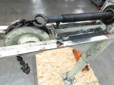 Hand Crank Post Mount Jib Crane, Ball Screw Winch, 36" Clearance, 9" Travel