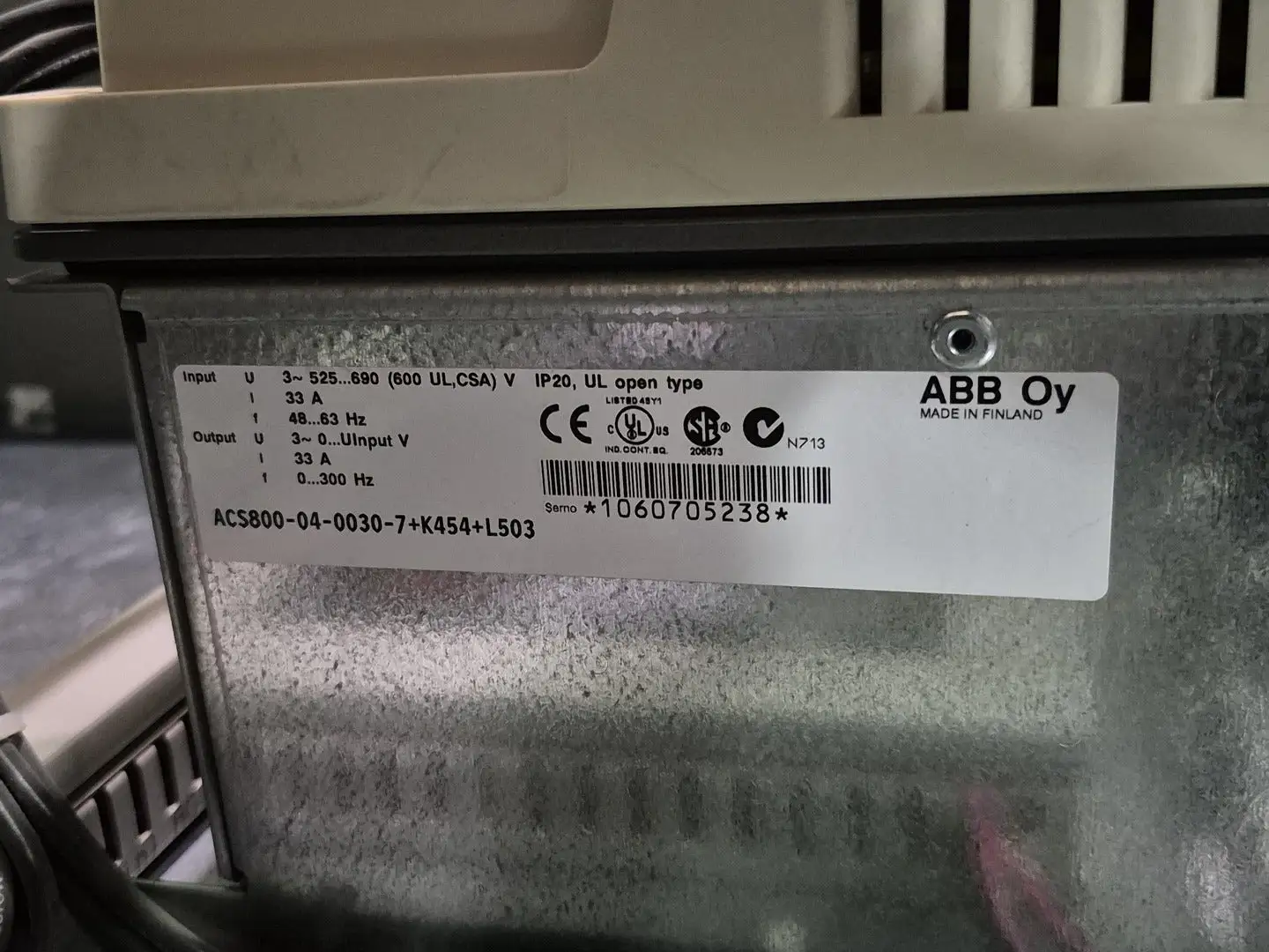 Used ABB ACS800-04-0030-7+K454+L503 Switchgears British Columbia CA | Lenmark #367246