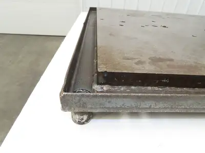 Industrial Vtg Steel Machine Base 30"x40" Top Coolant Oil Trough Welding Table