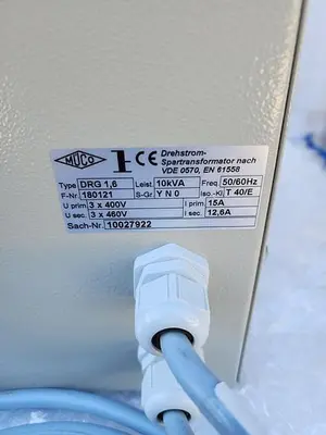 MUCO POWER SUPPLY MODEL: DRG 1,6. COMES WITH MENNEKES CABLE CONNECTORS
