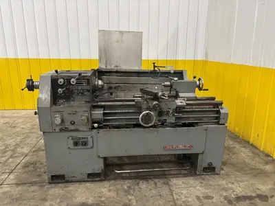 14" X 40" REPUBLIC MODEL #14 ENGINE LATHE WITH METRIC: STOCK #23667
