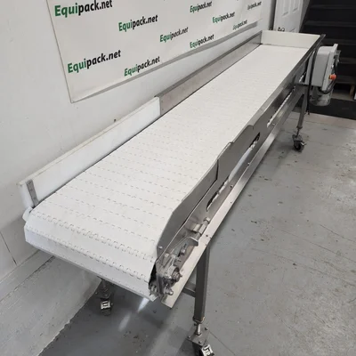 Sanitary Conveyor Table top Belt 20'' large by 108'' long by 34'' adjustable height  # 11251