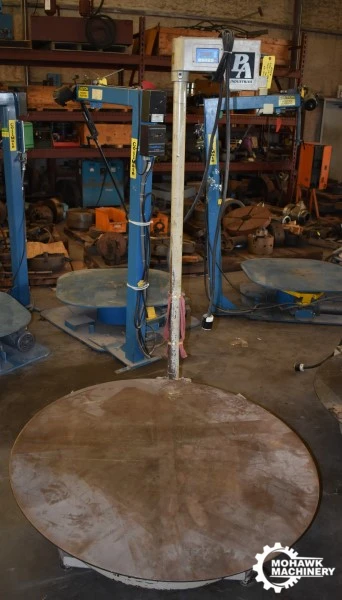 3500 LB PA INDUSTRIES “PR-2” HORIZONTAL PALLET DECOILER w/PLC CONTROL - 48” DIAMETER PLATFORM - 36” DIAMETER TABLE