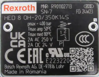 NEW REXROTH R901102713 PRESSURE SWITCH HED80H-20/350K14S