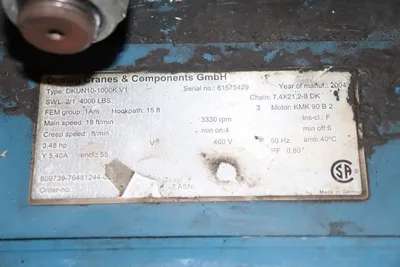 USED 2004 DEMAG DKUN10-1000KVI