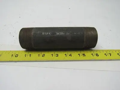 1-1/4" X  5-1/2" Black Pipe Nipple Lot of 12