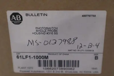NEW ALLEN BRADLEY PHOTOSWITCH SINGLE PROBE HOUSING #316 SS  61LF1-1000M #1822B