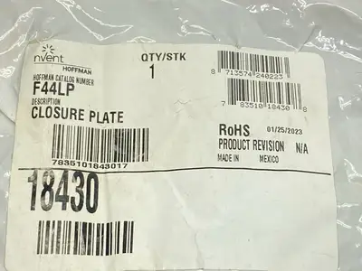 New | in-Stock Hoffman nVent Lay-In Closure Plate Hinged Cover 4.00 x 4.00" Gray Steel Electrical Boxes Michigan US | Maverick Industrial Sales #1402327