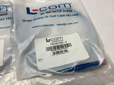 NEW L-COM ETHERNET PATCH CABLE CAT5E BLUE