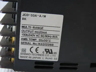 Shinko Technologies JCD-33A-A/m Temperature Controller 4-20mA 100-240VAC 8VA