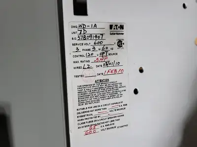 1/2 hp, 600V, 3A, 3-Ph FVNR Starter Size 1 Bucket for Freedom 2100 MCC Frame