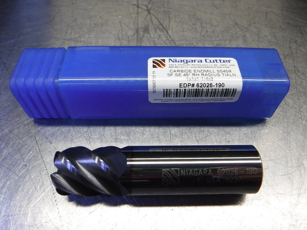 Niagara Cutter 1" 5 Flute Carbide Endmill 1" Shank 1x1x1-1/4x3 (LOC2323B) **